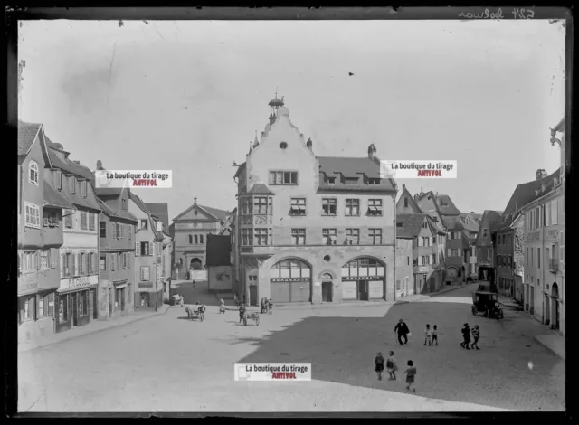 Platte Gläser Foto Antike Negativ Schwarz und Weiß 13x18 CM Colmar Haut-Rhin