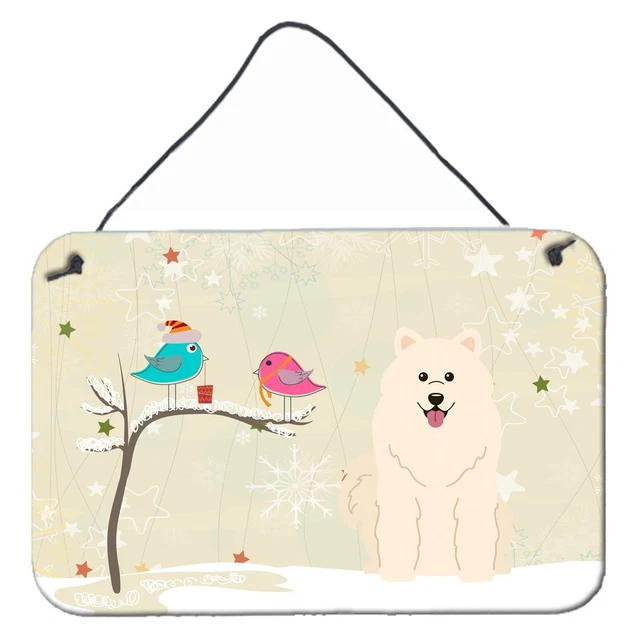 Christmas Presents Friends Samoyed Wall Door Hanging Sign BB2509DS812-SUK