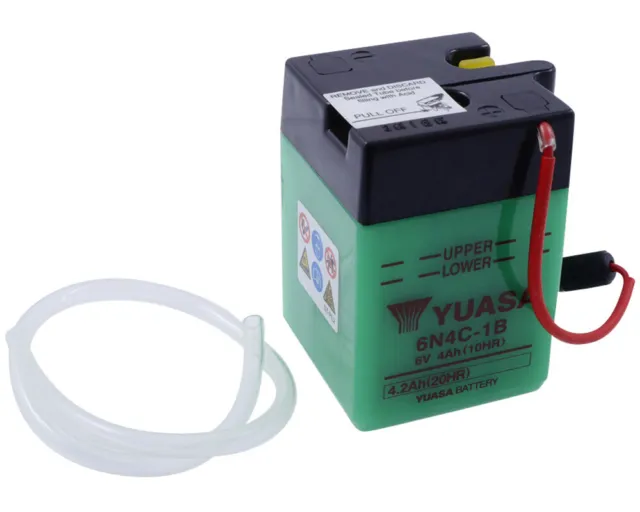 Batterie 6V 4Ah YUASA 6N4C-1B sans acide de batterie
