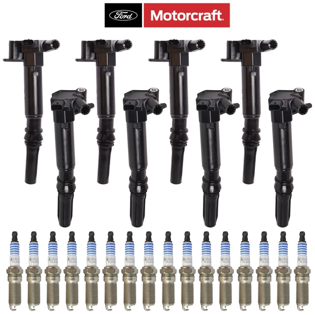 IGNITION COILS DRIVER & Passenger Side Spark Plug 8 Pack for Ford Truck