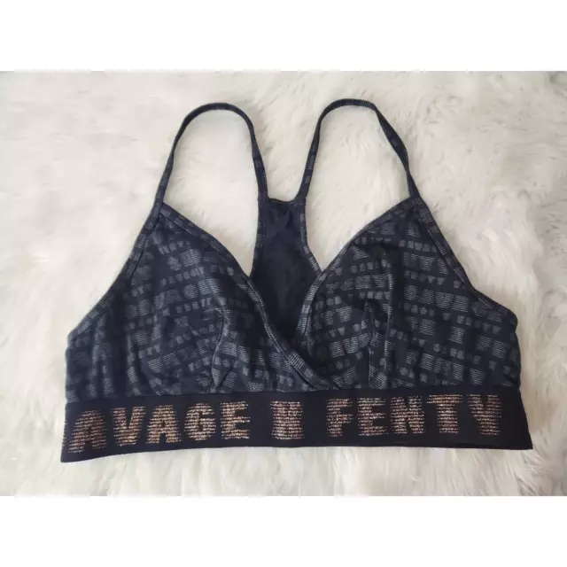 SAVAGE X FENTY Curvy Lace and Mesh Gray Triangle Wire Free Bralette Women's  1X £19.13 - PicClick UK