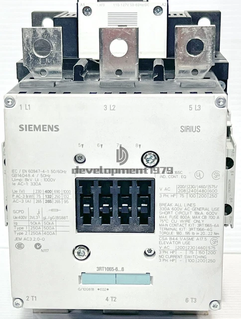 ONE Siemens 3RT1065-6AF36 Contactor  NEW