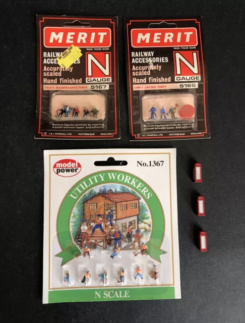 3x BNIP Packs Of Figures N Gauge Utility Workers, Cable & Track Laying Parties +