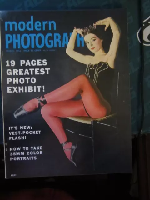 Modern Photography Magazine March 1955 Vest Pocket Flash Photo Exhibit 50