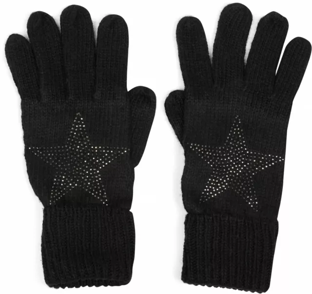 styleBREAKER cálidos guantes con aplicación de estrella con remaches de estrá