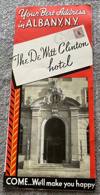 1930'S Advertising Brochure The De Witt Clinton Hotel:  Albany New York