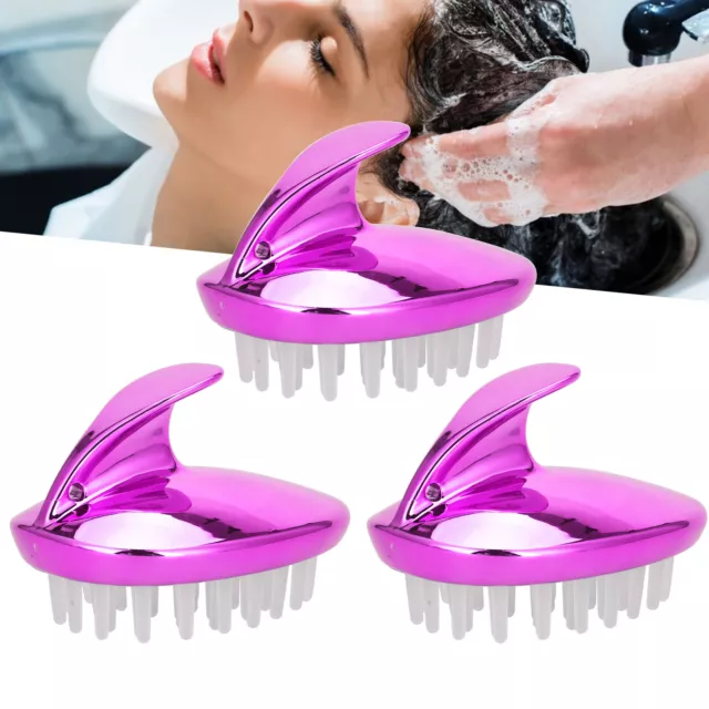 3pcs Shampoo Brush WetDry Verwendung Dusche Scalp Massage-Bürste AntiSlip Ha CHP