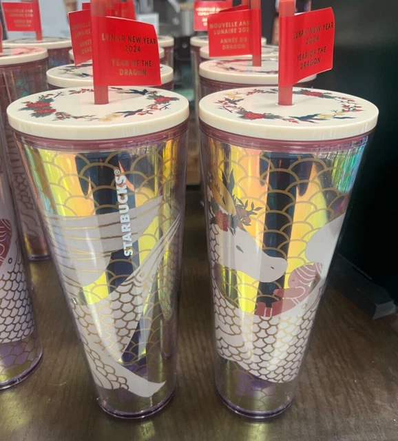 2024 STARBUCKS LUNAR New Year Wood Dragon Tumbler Cold Cup 24 oz Venti
