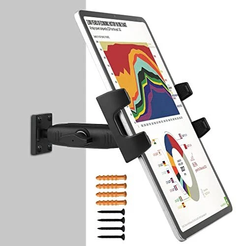 Support mural pour tablette iPad avec long bras réglable à 360° compatible av...