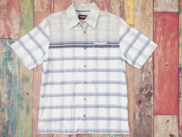 Camicia da uomo retrò O'Neill taglia small surfwear a scacchi cotone ricamato Y2K