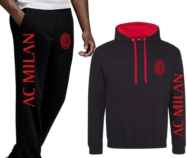 Tuta Personalizzata Milan calcio rossoneri Felpa + Pantalone