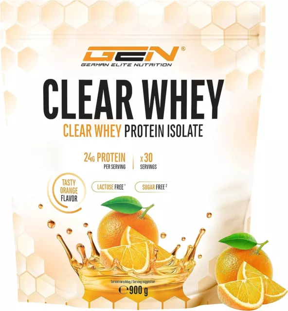 Clear Whey 900 g - Whey Protein Isolat Pulver (WPI) BCAA / EAA in 4 Geschmäckern