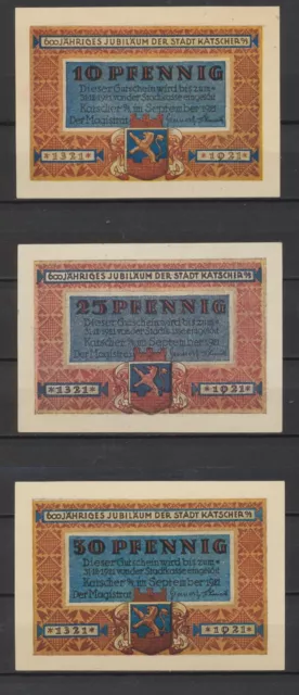 Katscher - Stadt - 3x Notgeld - L 661.a - G/M 680.1 - Kompl. Satz