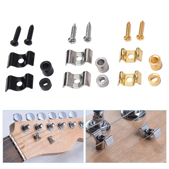 Saitenhalter Elektrisch Gold/Schwarz/Chrom Mit Schraube 1 Paar Saiten Tragbar