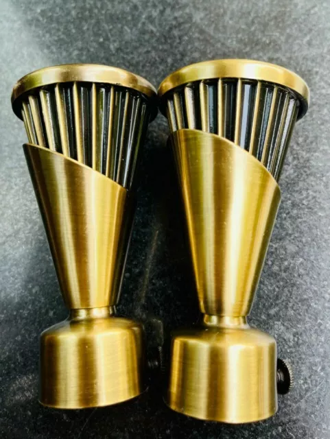 Pair of Curtain Rod finial  brass finials drapery trending Curtain rod Finials