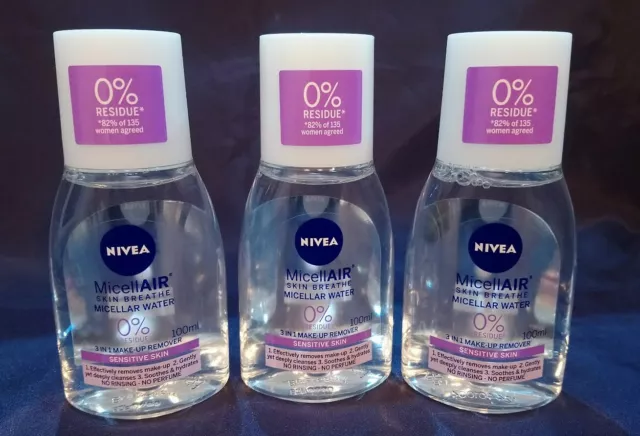 3 x NIVEA Sensitive Skin Daily Essentials Mizellenwasser kein Parfüm oder Rückstände