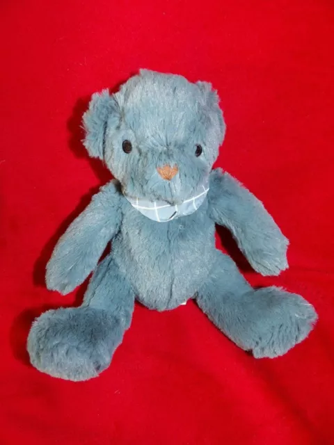 Doudou PRIMATIS B Peluche Ours Bleu Bandana 19 CM 2 Disponibles