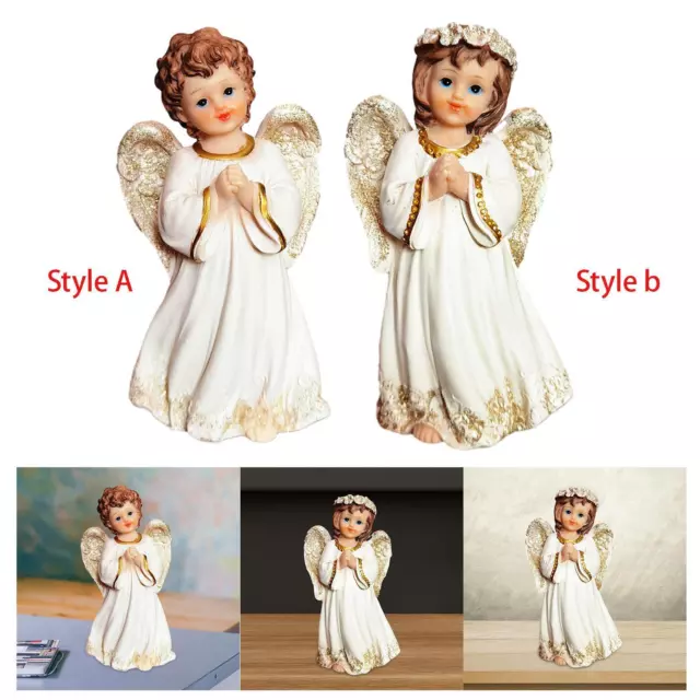 Statue de s en prière, figurine d'ange en résine vintage, sculpture de