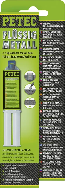 (295,23€/1L) Petec 2K Epoxidharz-Metall Flüssig-Metall 44g #97425