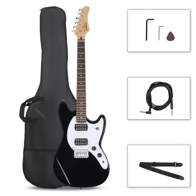 High Quality Full Size 6 String H-H Pickups Gmf Electric Guitar With Bag Black