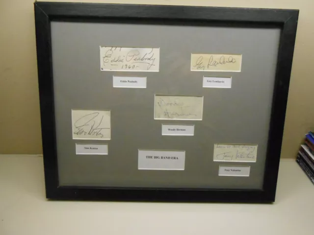 Big Band Era Musicians/Leaders Autographs Framed