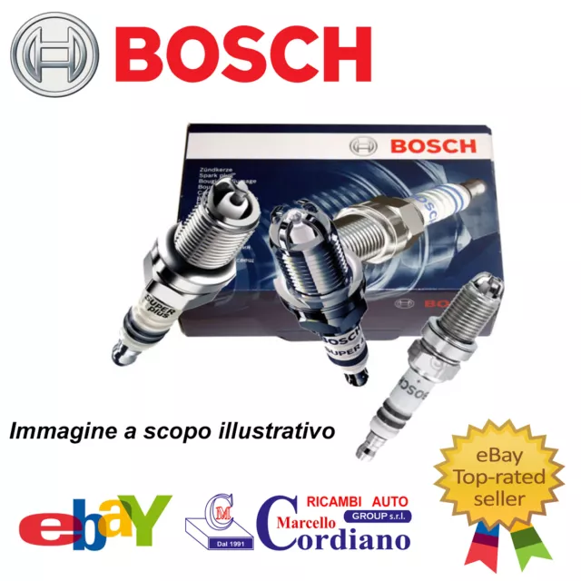 Kit 4 Candele Bosch Per 1.2 1.4 Fiat Panda 500 Idea Lancia Musa Ypsilon