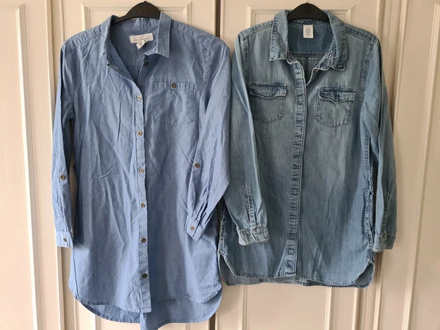 2 x Girls H&M Denim Shirt Dresses Dress Age 11 - 12 Years Casual