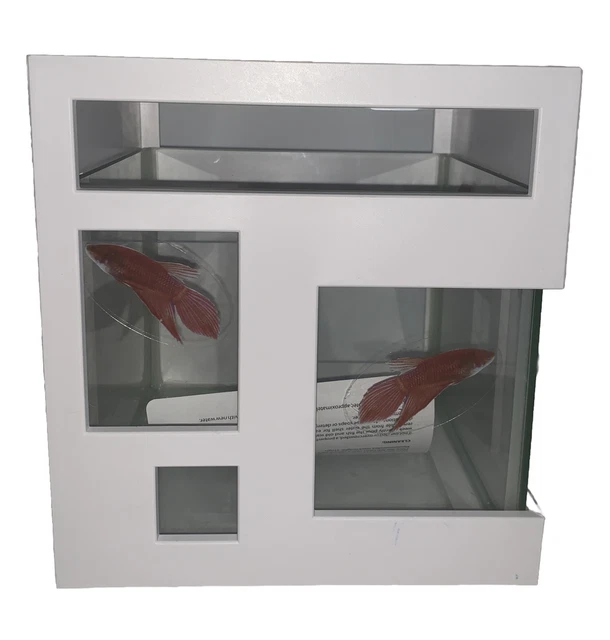Umbra Fish Hotel 2 Gallon Aquarium Table Top Fish Bowl Stackable beta 7.5" sq