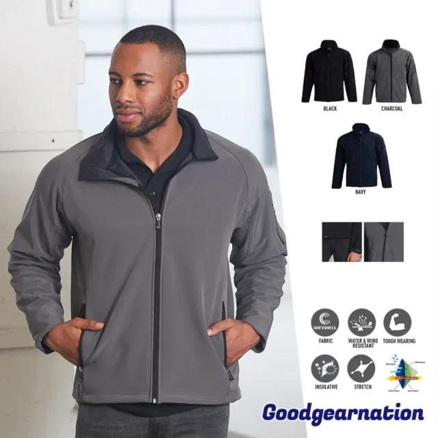 Mens Softshell Jacket Water wind resistant Breathable Outdoor Tough 4way Stretch