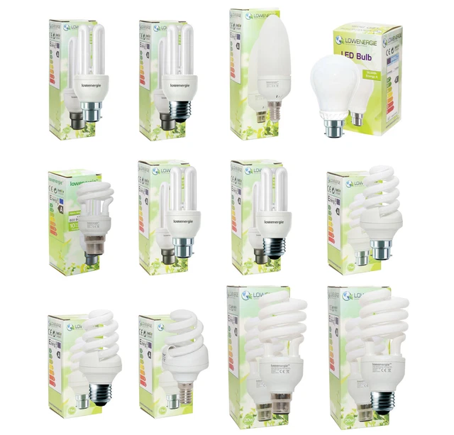 Energiesparende CFL LED Glühbirnen Bajonett B22 B15 E14 E27 Cap Stick Spirallampe
