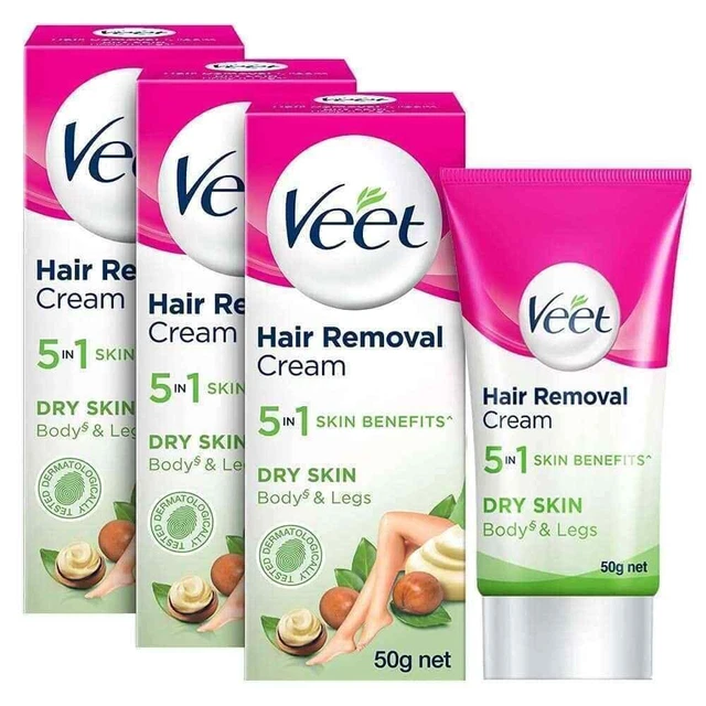 2 X Veer Crème Dépilatoire pour Sec Peau pour Corps & Jambes (50gm Chaque)