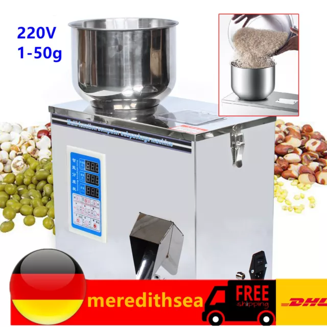 220V 1-50 g Pulver Granulat Abfüllmaschine zum Tee Samen Korn Füller Füllstoff