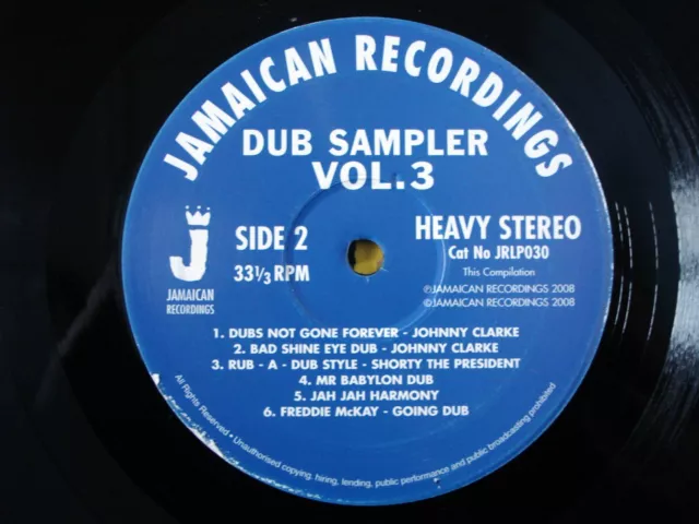 Dub Sampler Vol 3 UK LP Johnny Clarke Bunny Lee JRLP030 2008 EX/EX 3