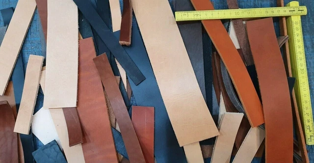 1 kg Blankleder Riemenleder Abschnitte Bastelleder Lederreste Dickleder 2