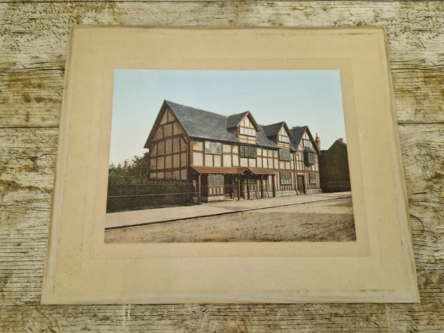 Montiertes William Shakespeares Haus Stratford Upon Avon Farbfotografie