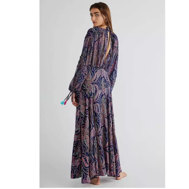 New FREE PEOPLE Mirage Maxi Dress $198 BOHO Paisley Print  SIZE 0