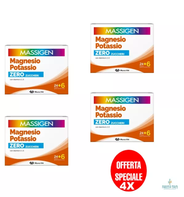 PROMO 4X Marco Viti Massigen Magnesio e Potassio Zero Zuccheri 120 Buste