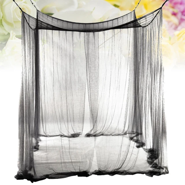 4 Corner Post Bed Curtains Canopy Mosquito Net Dome Bed Curtains Ceiling