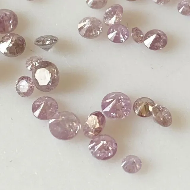 Diamantes naturales sueltos de color rosa Diamantes de forma redonda Tamaño...