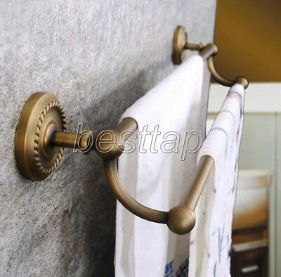 Antique Brass Wall Mounted Dual Towel Rail Bar Bathroom Accessory sba093