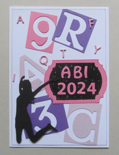 Abi Prüfungen Hessen 2024 3D KARTE GRUSSKARTE bestandene Prüfung Abitur 2024 Bestanden Abi