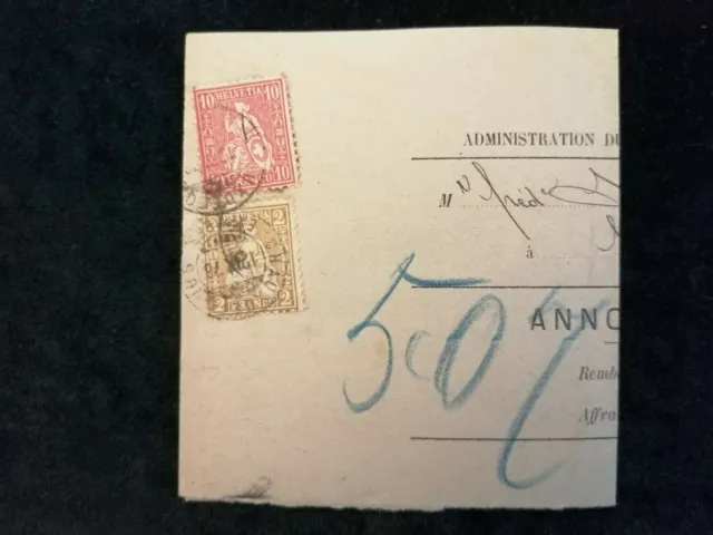 Schweiz - Brief Stück Stempel 1876 Chaux-de-Fond Sitzende Helvetia 2+ 10 C Nr.14