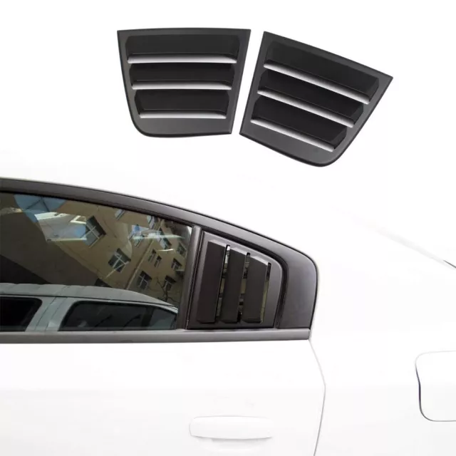 Black Body Side Window Cowl Louvers Air Vent Scoop Shades for Dodge Charger