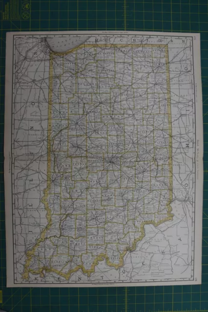 Indiana Rand McNally Vintage Antique 1892 World Business Folio Atlas Map Lot