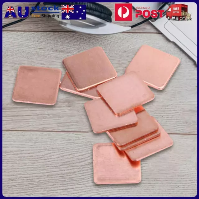 10 pcs 15mmx15mm 0.3mm to 2mm Heatsink Copper Shim Thermal Pads for Laptop