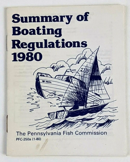 1980 PENNSYLVANIA FISH Commission Boating Regulations Summary Vintage