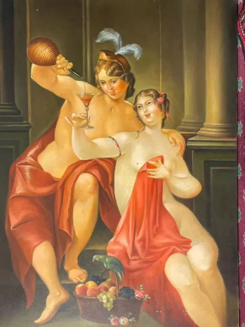 Rinascimento Pittura a Olio Nude Donna su Tela 76.2cm x 102cm