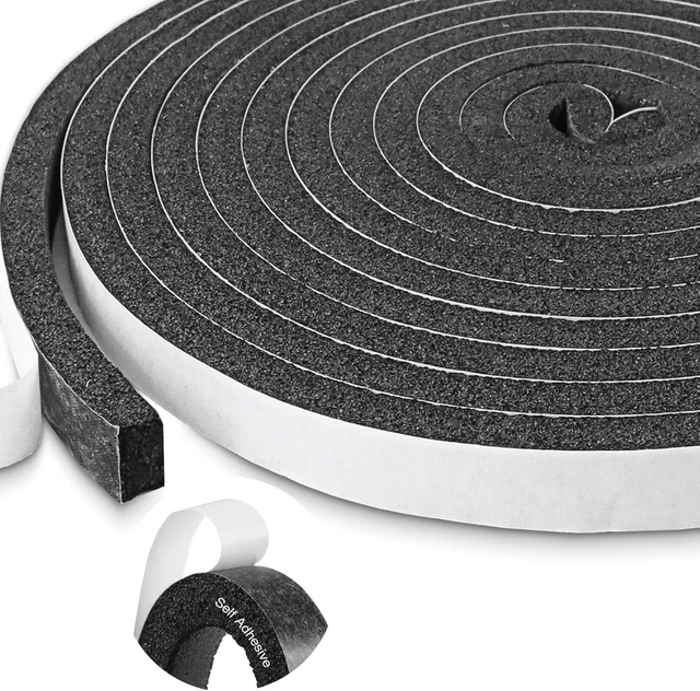 Guarnizione paraspifferi autoadesiva in schiuma EVA 3-8 mm / 10,5 m, nera