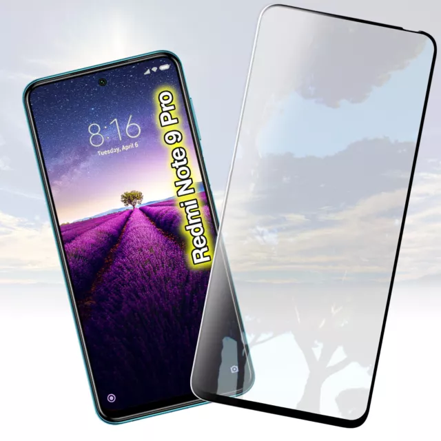 Panzerfolie f Xiaomi Redmi Note 9 Pro Displayschutz Glas Schutzglas Schutzfolie