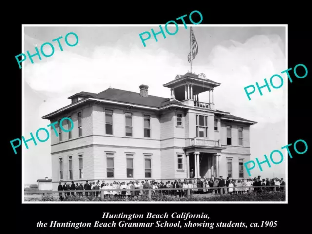 OLD 8X6 HISTORIC PHOTO OF HUNTINGTON BEACH CALIFORNIA THE GRAMMER ...